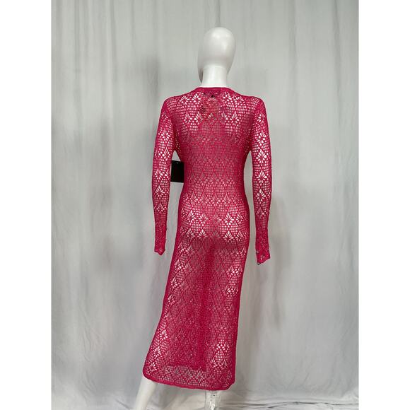 Ser.O.Ya 'Allison' Pink Viscose Crochet Cardigan Size XS / S - NWT - Picture 4 of 5